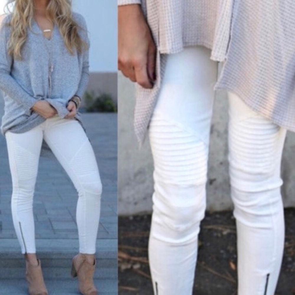 Moto Jeggings🔥 White Hot